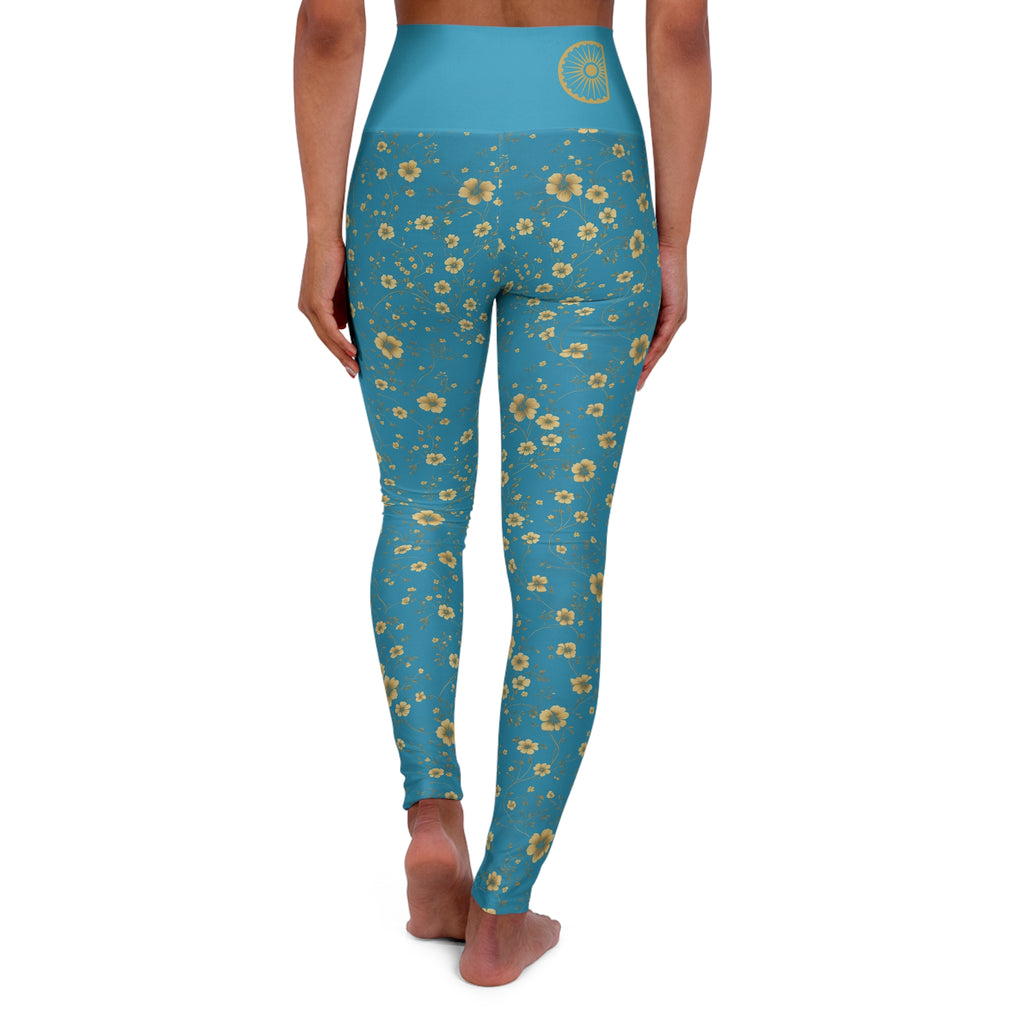 Japa - High Waisted Yoga Leggings - Teal