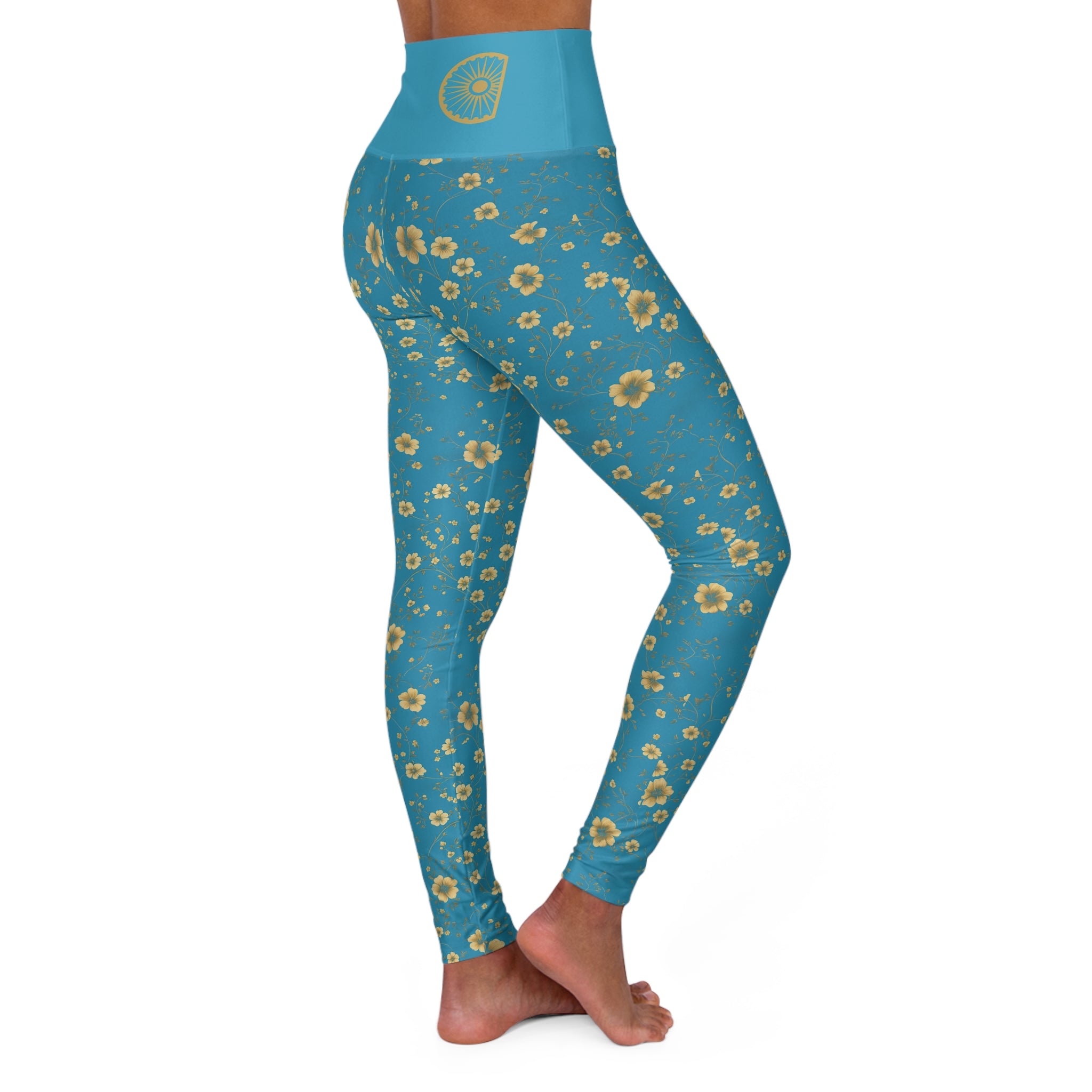 Japa - High Waisted Yoga Leggings - Teal